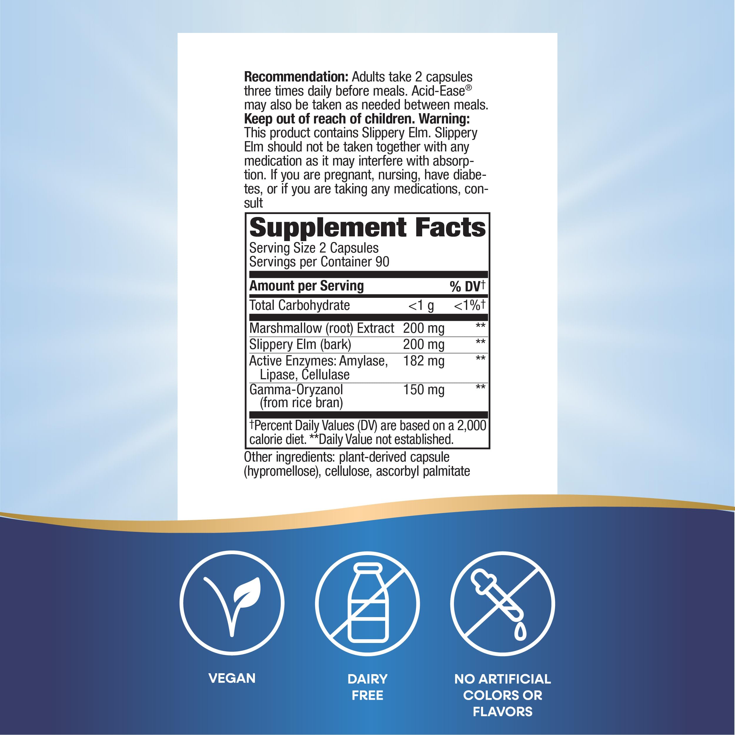 Nature's Way Acid Ease digestive enzymes in action for gentle digestion support.