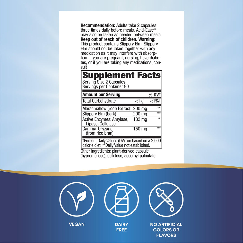 Nature's Way Acid Ease digestive enzymes in action for gentle digestion support.
