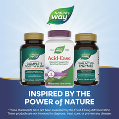 Nature's Way Acid Ease slippery elm bark focus for natural digestive support.