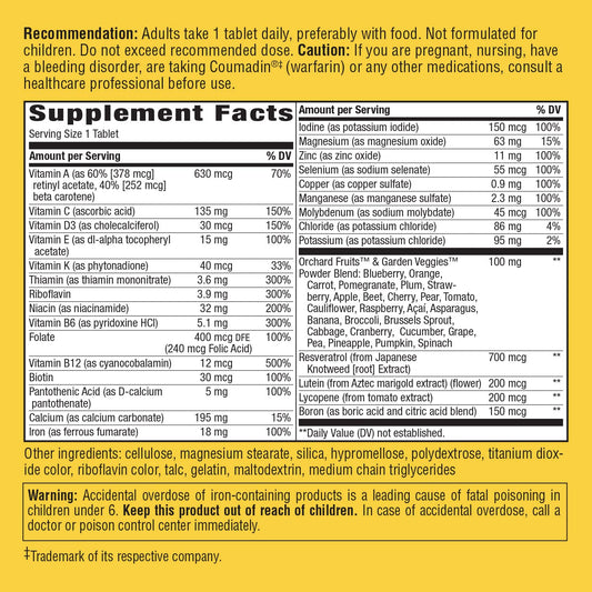 Nature's Way Alive Daily Energy bottle back showing gluten-free and caffeine-free formula