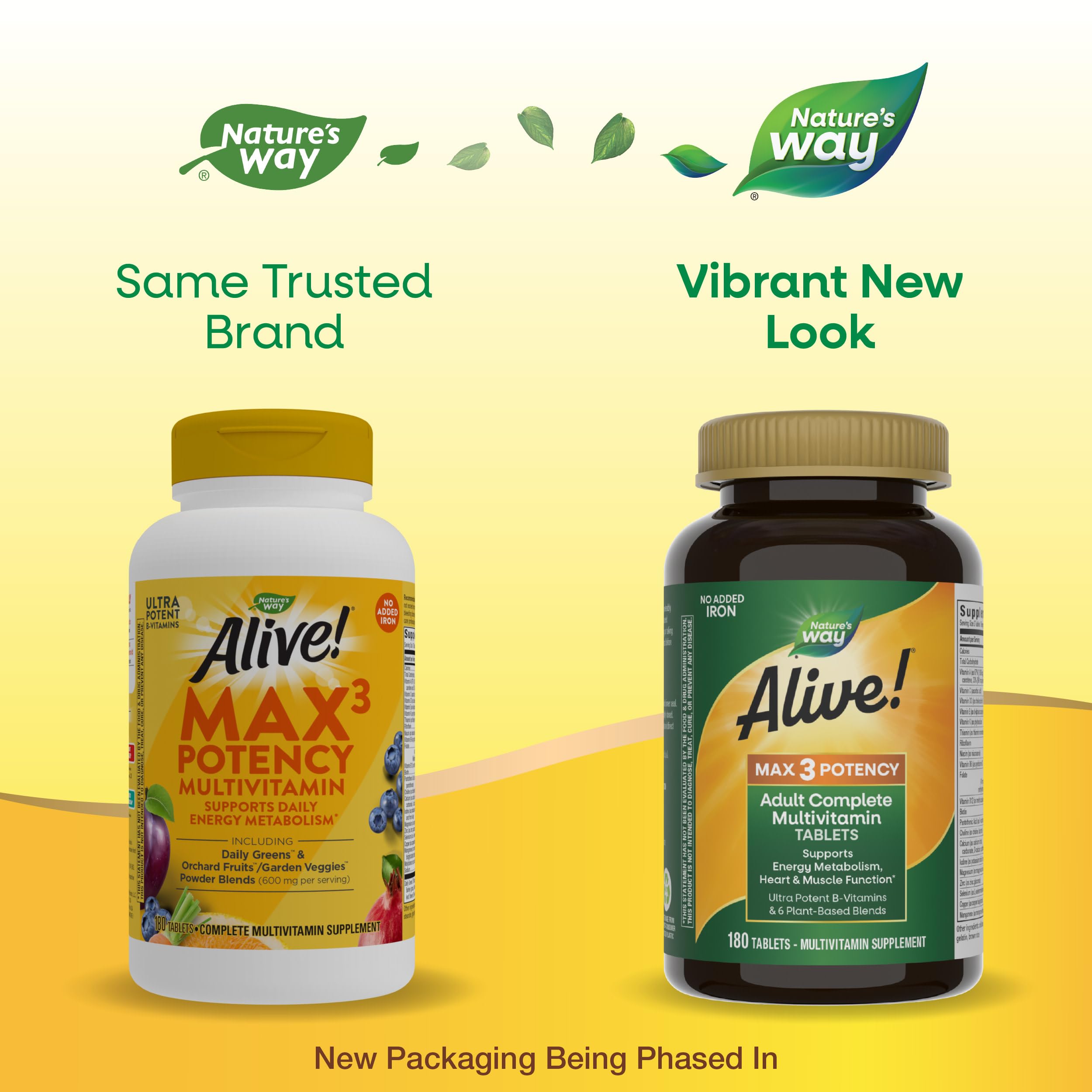 Nature's Way Alive! Max3 tablets arranged for easy daily supplementation.