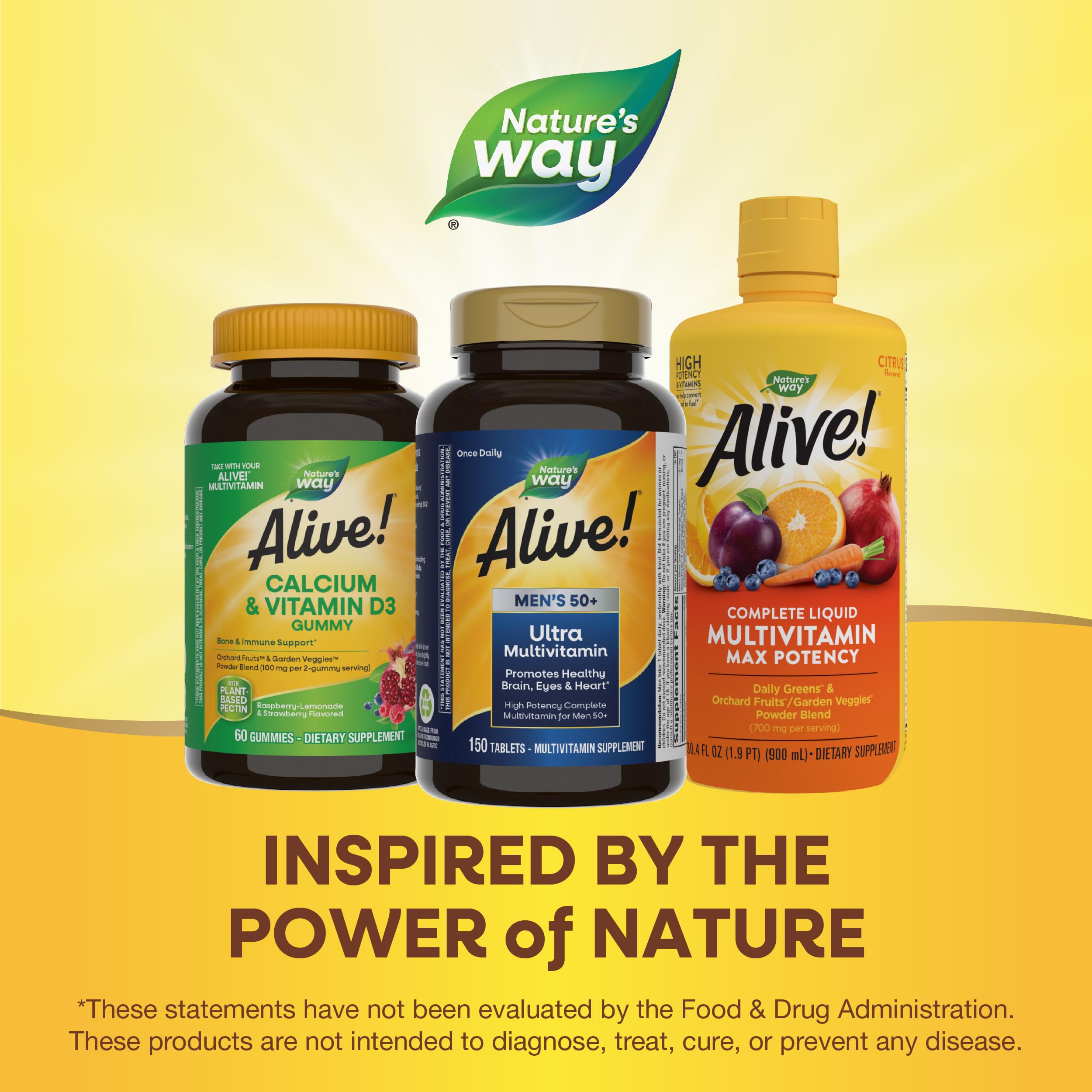 Nature's Way Alive! 50+ Daily Greens blend adds plant-based nutrients for daily wellness