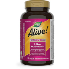 Nature’s Way Alive! Women 50+ bottle front view supports daily energy and wellness