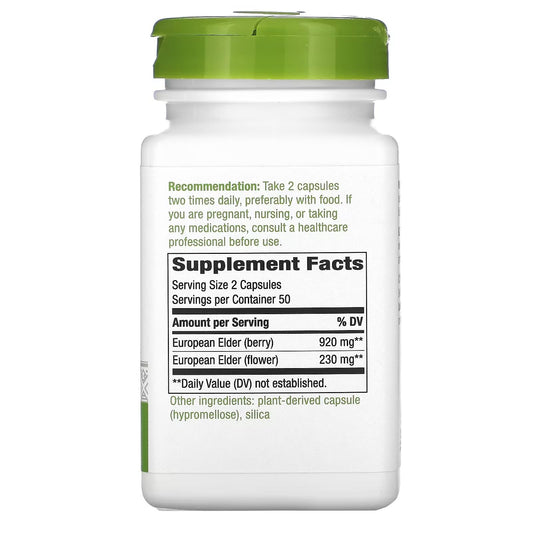 Nature's Way Black Elderberry bottle closeup, suggesting everyday use for natural wellness routines.