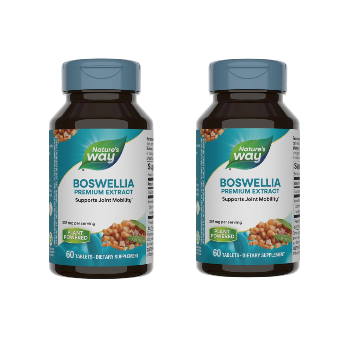 Nature's Way Boswellia premium extract bottle label showing branding and dosage information