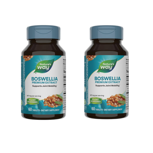 Nature's Way Boswellia premium extract bottle label showing branding and dosage information