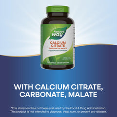 Nature's Way calcium citrate packaging image highlights gluten-free formulation.