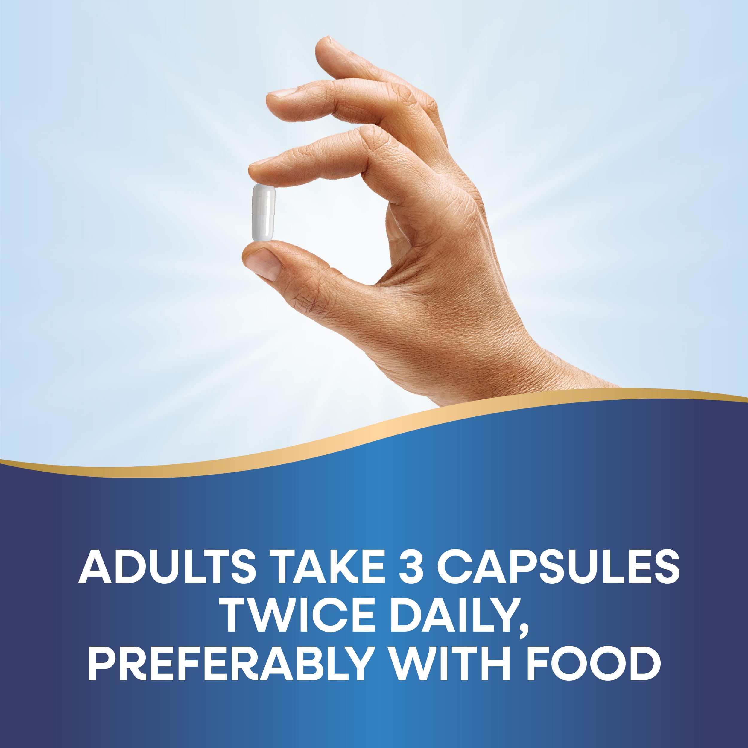 Nature's Way Calcium Magnesium Zinc 3-capsule serving, supports daily wellness.