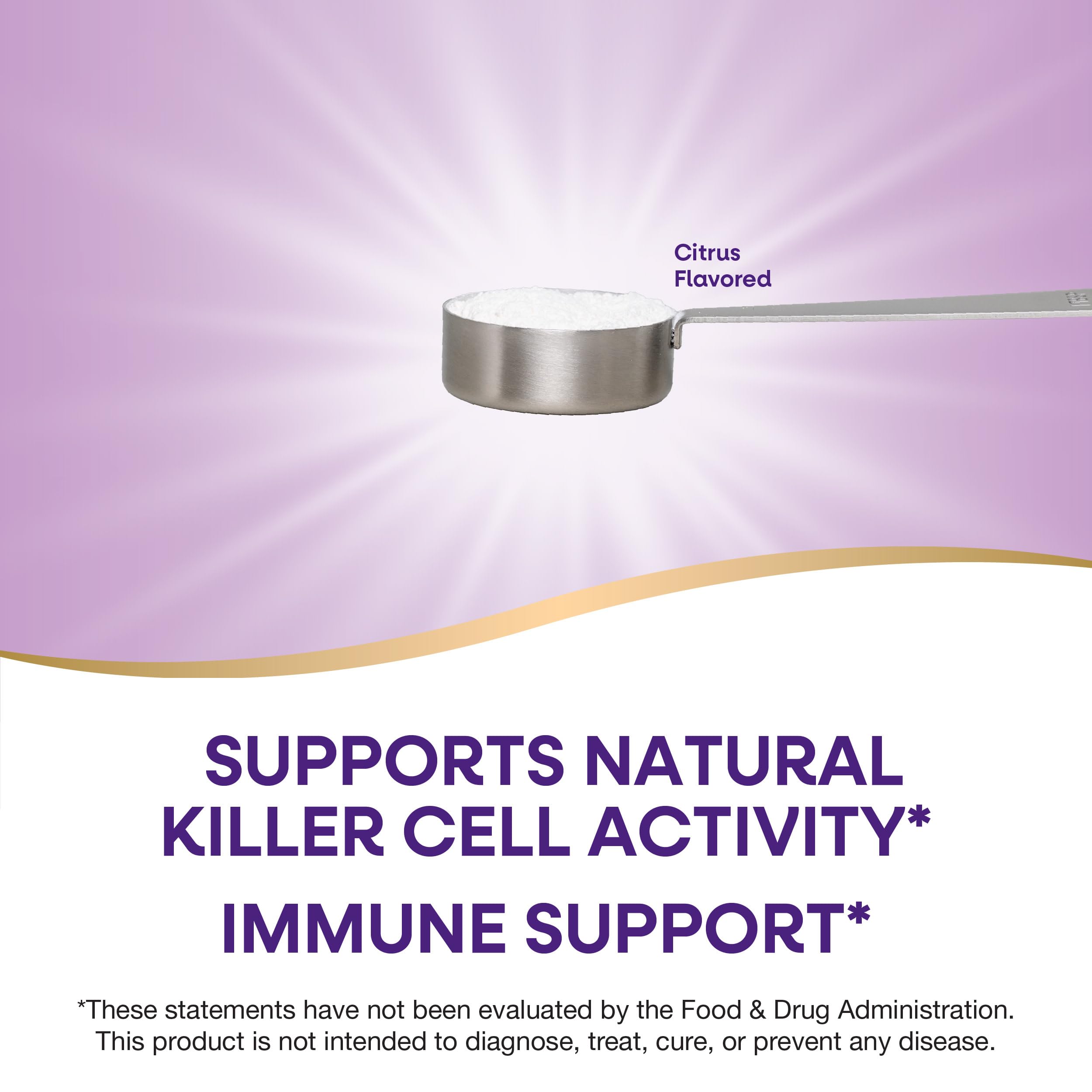 Cell Forte measuring spoon dispensing powder for a daily 1-teaspoon serving