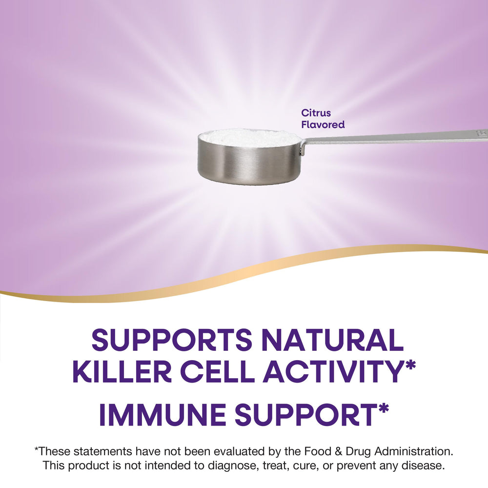 Cell Forte measuring spoon dispensing powder for a daily 1-teaspoon serving