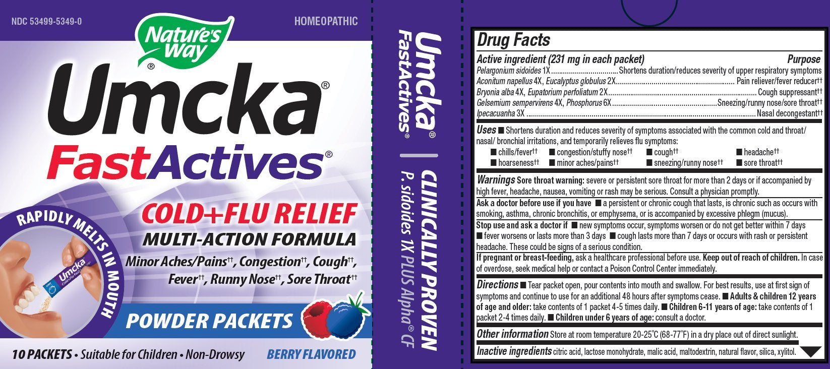 Nature's Way powder packets dissolving quickly for smoother sore throat and cough relief
