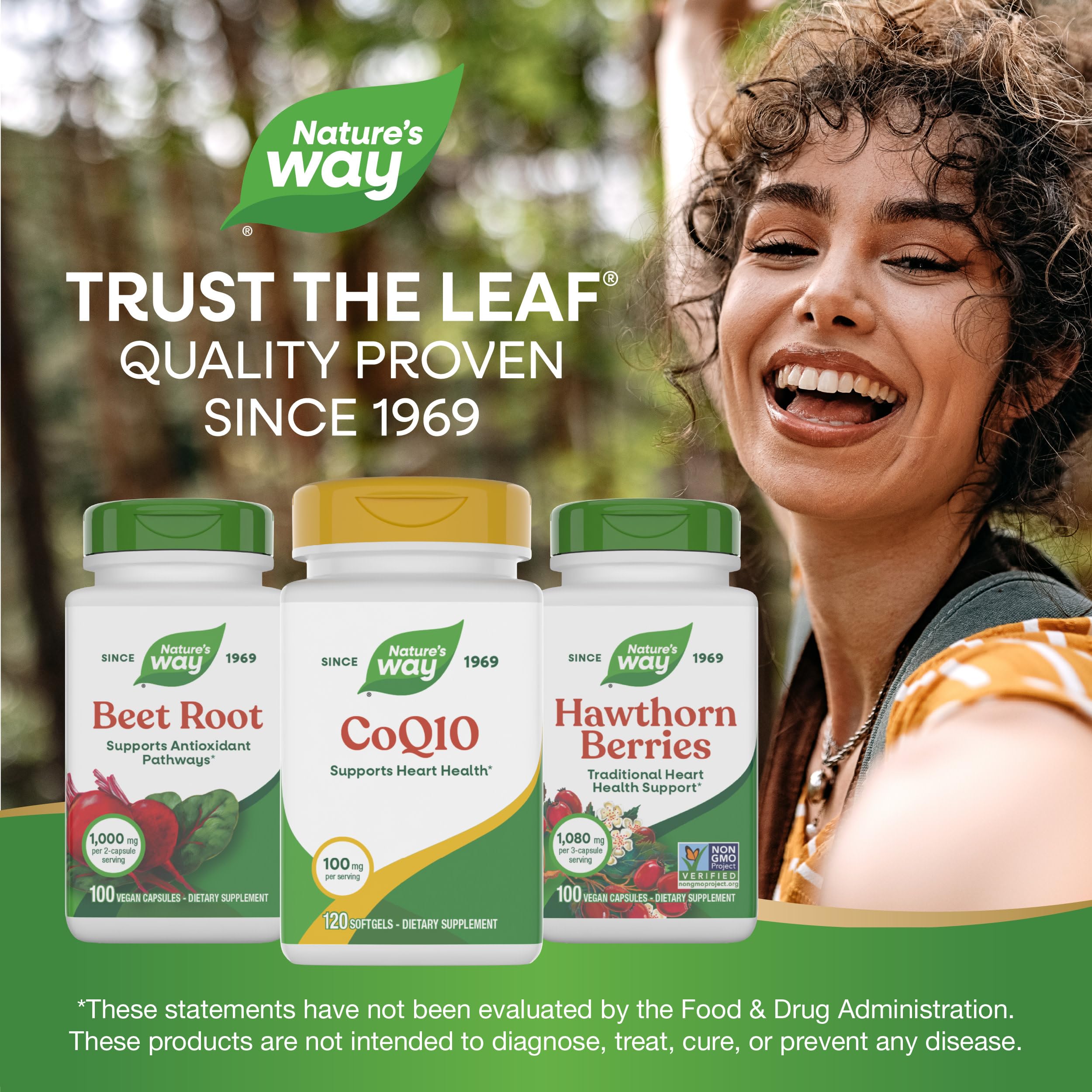 Nature's Way CoQ10 infographic highlighting heart health and energy