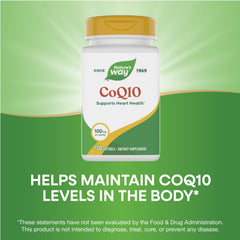 Nature's Way CoQ10 label details with dosage information