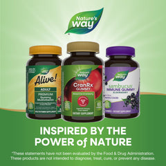 Nature's Way CranRx cranberry concentrate label close-up, hinting at urinary health support