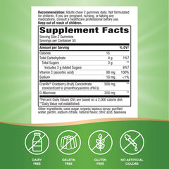 Nature's Way CranRx gummies labeled gluten-free and vegetarian for inclusive use