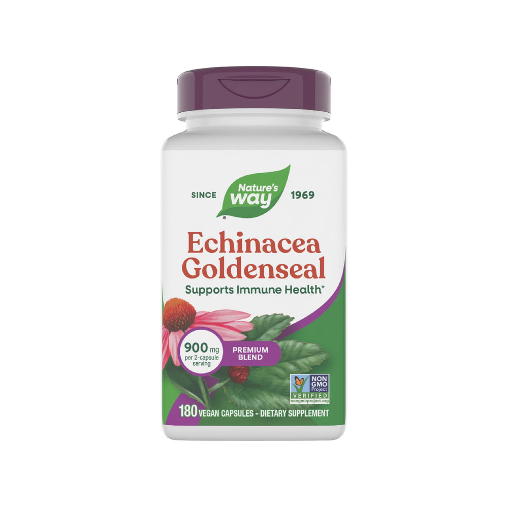 Nature's Way Echinacea Goldenseal bottle front for immune support.