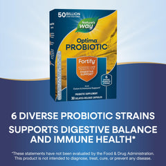 Packaging image highlighting gluten-free and dairy-free notes on Fortify Optima.