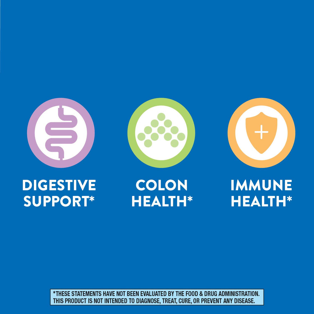 Science-backed seven strains visual emphasizing diverse gut support.