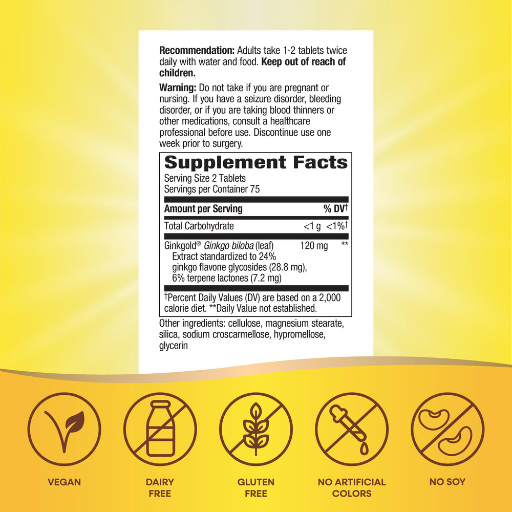Nature's Way Ginkgold pills on desk suggest daily cognitive support.