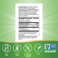 Non-GMO Project Verified vegan supplement packaging.