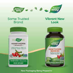 Nature's Way Hawthorn berries label view with product details