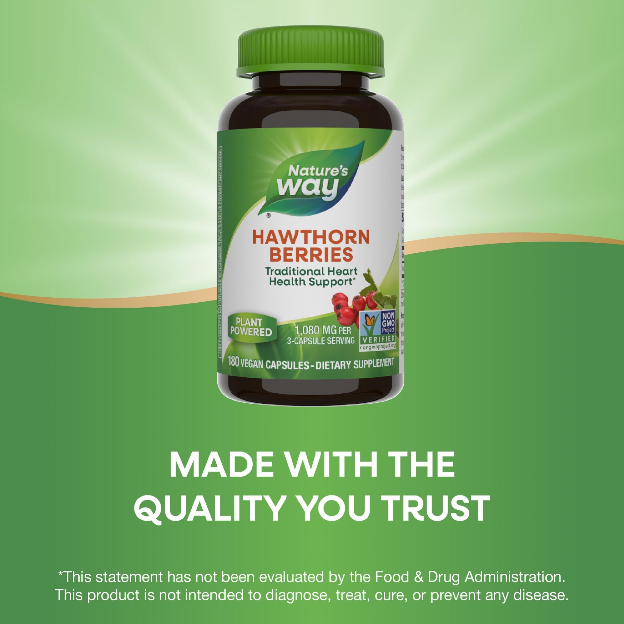 Nature's Way Hawthorn vegan capsules ready for daily use