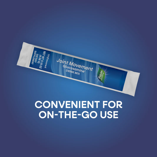 On-the-go packets of Nature's Way Joint Movement Glucosamine Drink Mix ready to carry