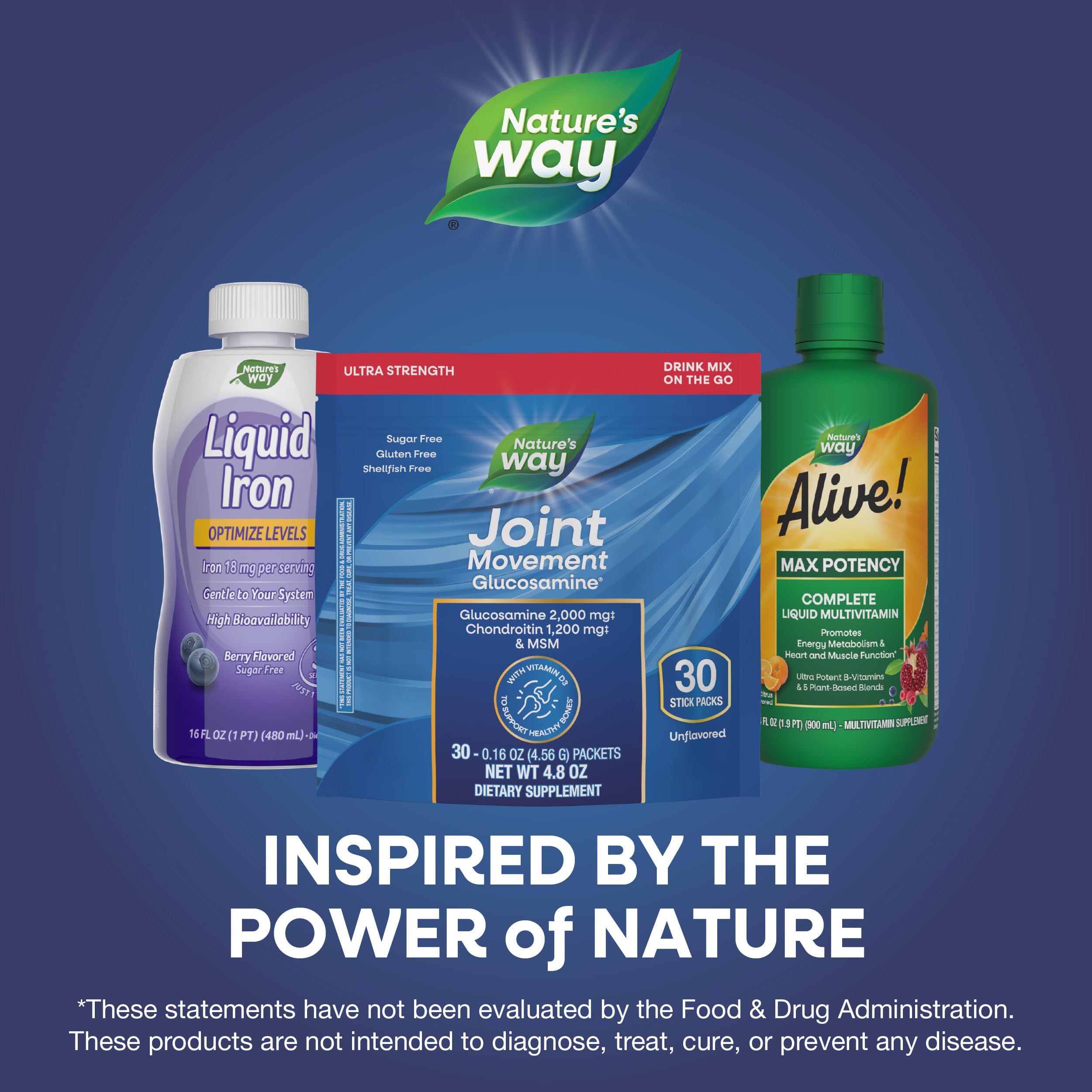 Nature's Way Joint Movement Glucosamine no sugar label for sugar-conscious routines