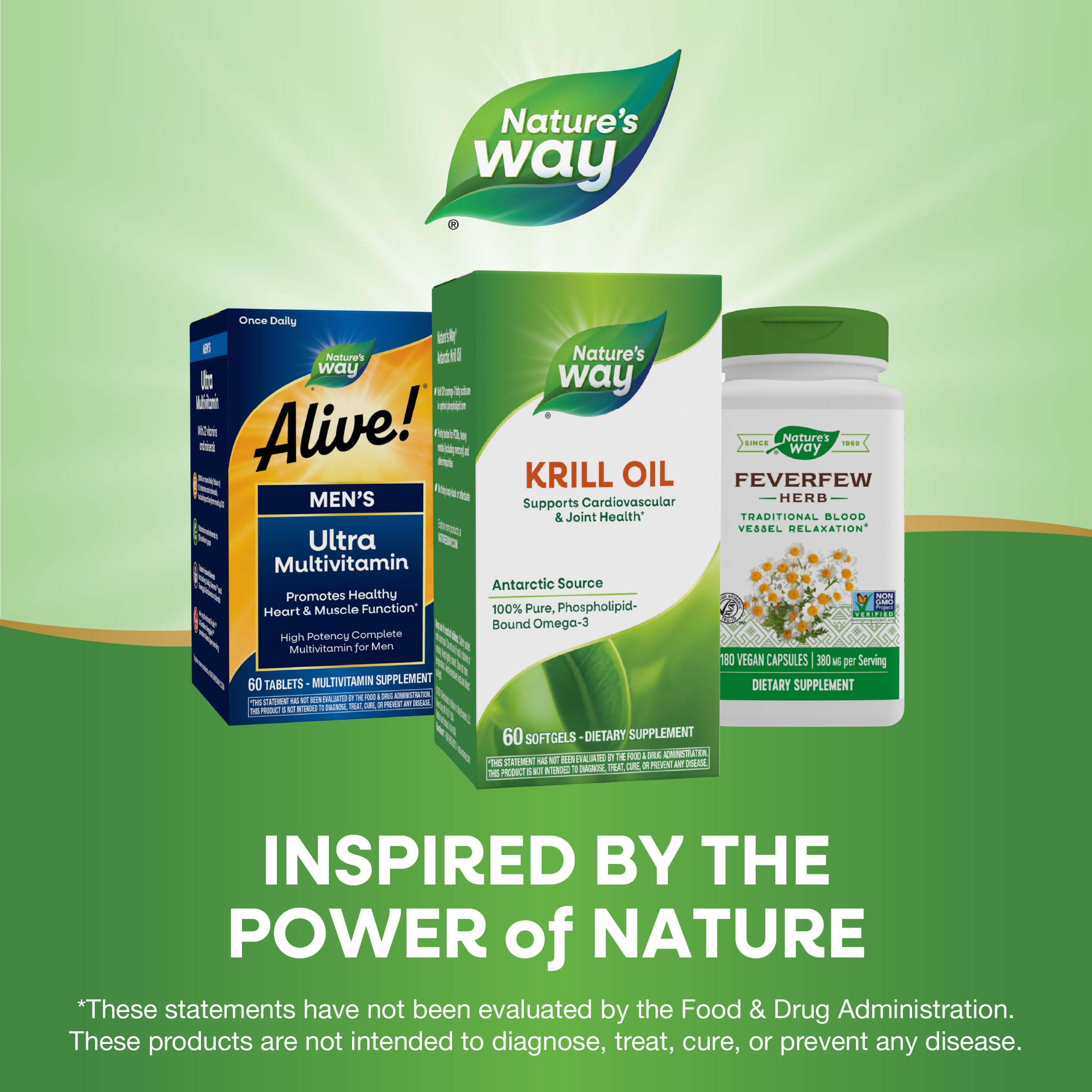 Nature's Way Krill Oil packaging on shelf in clean product shot