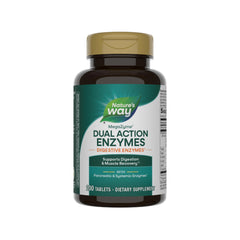 Nature's Way Mega-Zyme bottle shows digestive enzyme support for meals