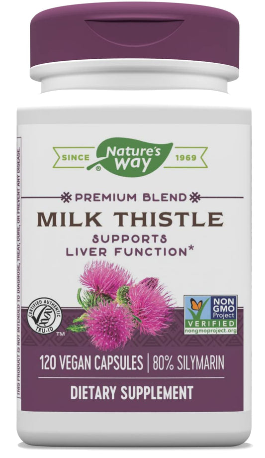 Nature's Way Milk Thistle SE bottle gluten-free herbal supplement for daily wellness