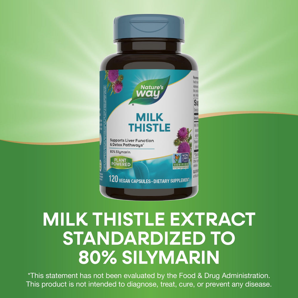 Nature's Way Milk Thistle 2-pack packaging shown for ongoing use.