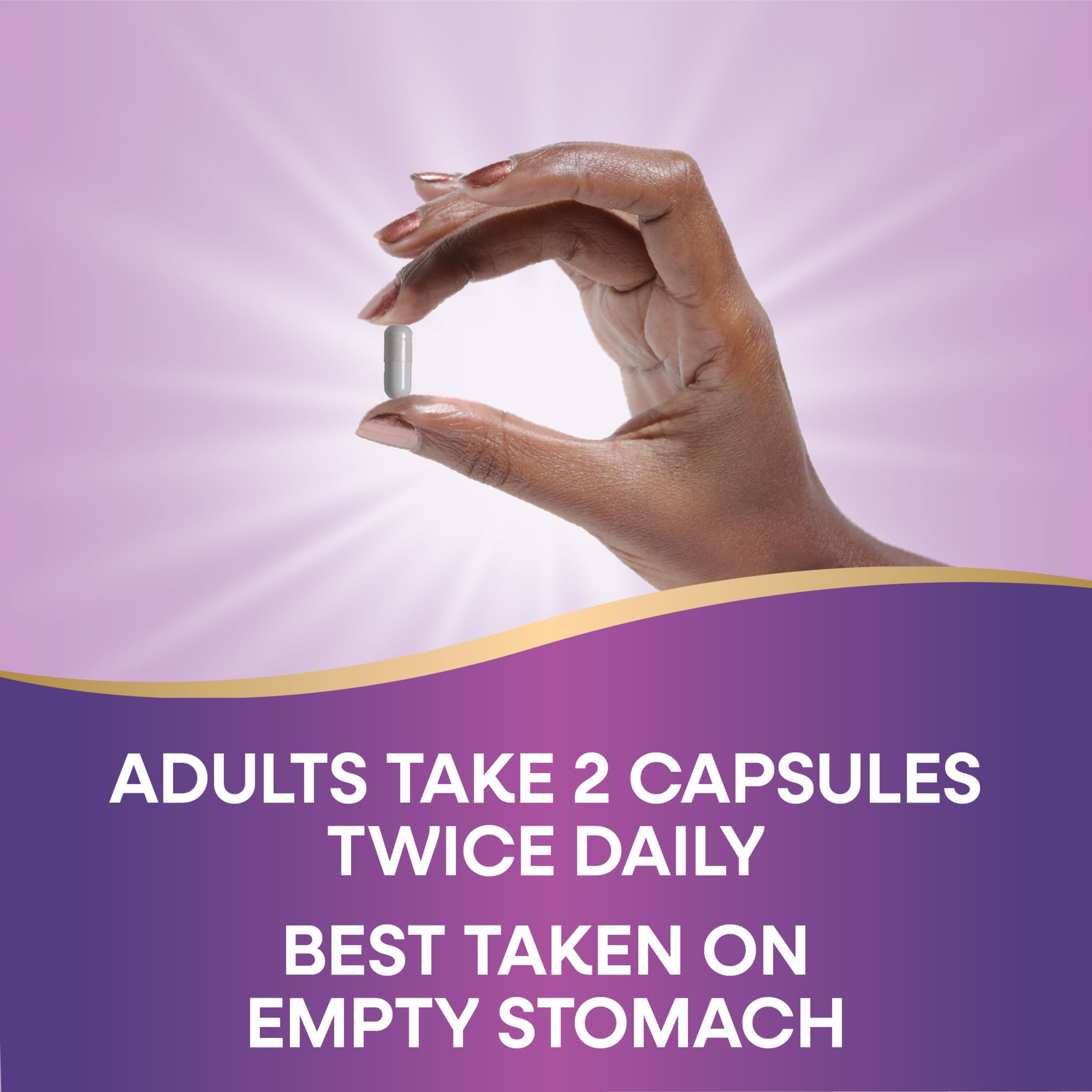Two capsules provide calcium, phosphorus, and magnesium per serving.