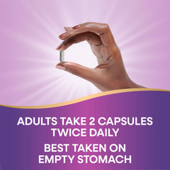 Two capsules provide calcium, phosphorus, and magnesium per serving.