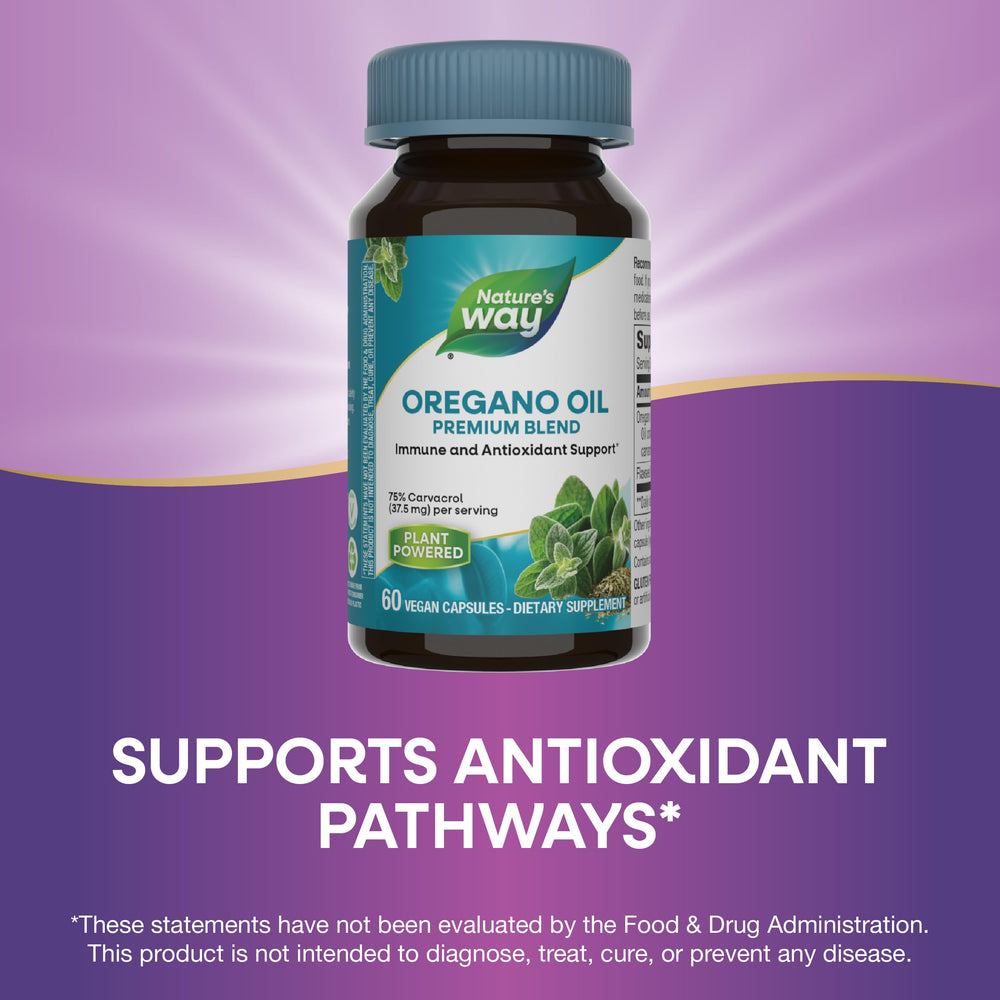 Carvacrol content badge shows 75-85% carvacrol in Nature’s Way oregano oil