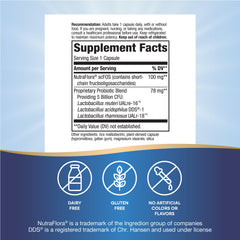 Nature's Way Primadophilus Reuteri probiotic daily use with capsule close-up.