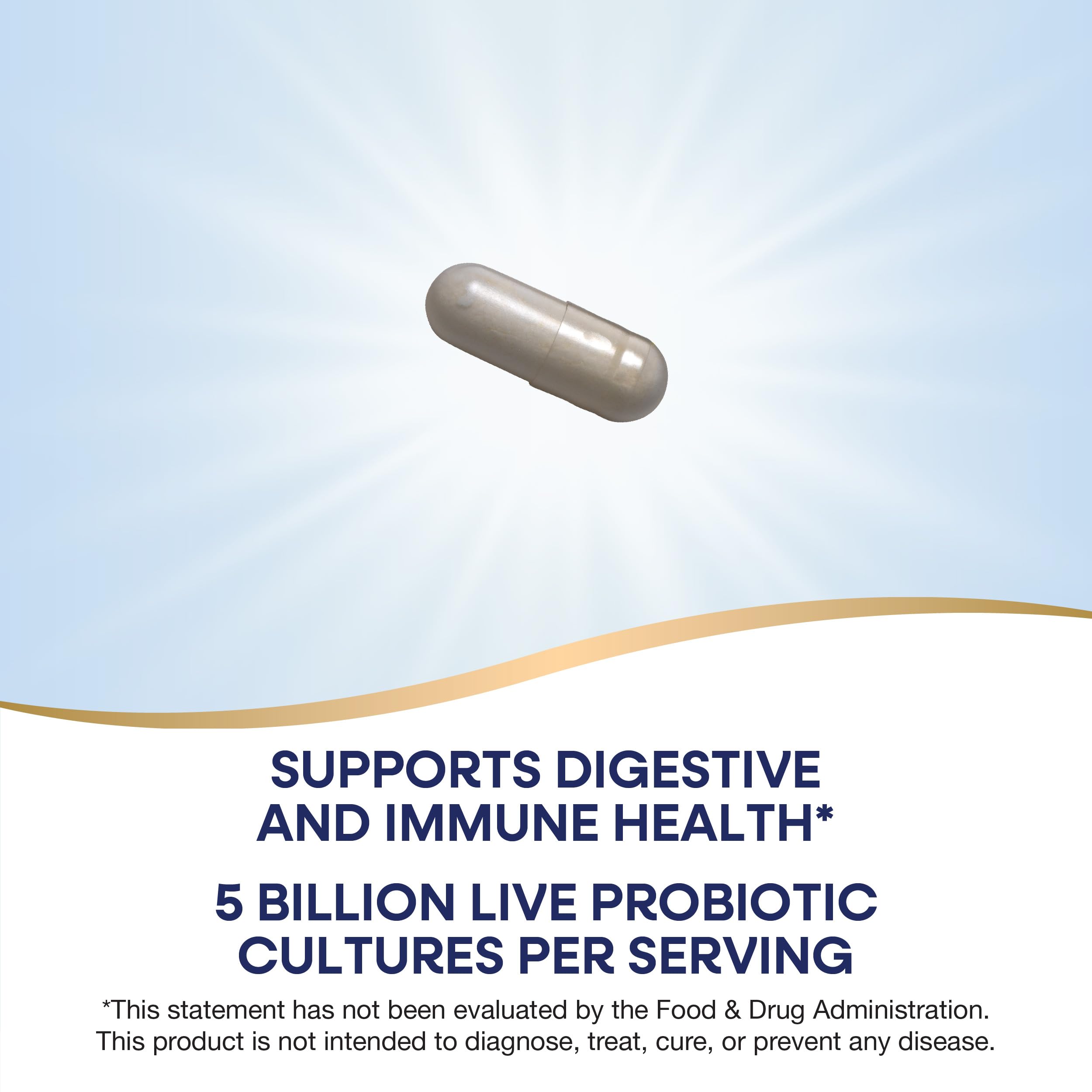 Nature's Way Primadophilus Reuteri ingredients with plant-derived prebiotic fiber.