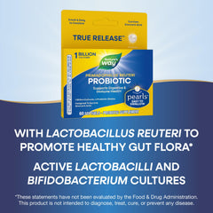 Nature's Way Primadophilus Reuteri Probiotic Pearls being taken after breakfast for daily use