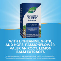 Nature's Way Revitalizing Sleep Formula on nightstand ready for nightly routine.