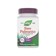 Nature's Way Saw Palmetto bottle shows standardized extract for consistent dosing