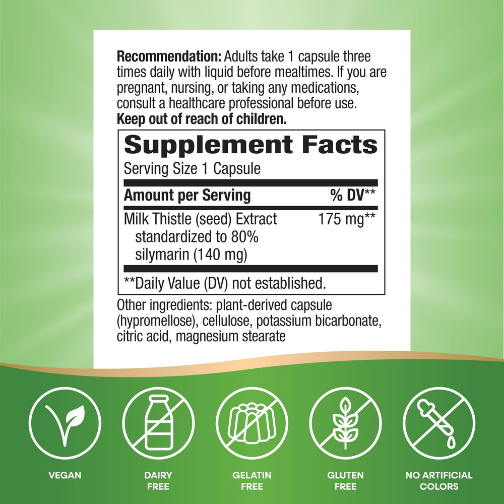 Nature's Way Thisilyn active ingredient silymarin shown.
