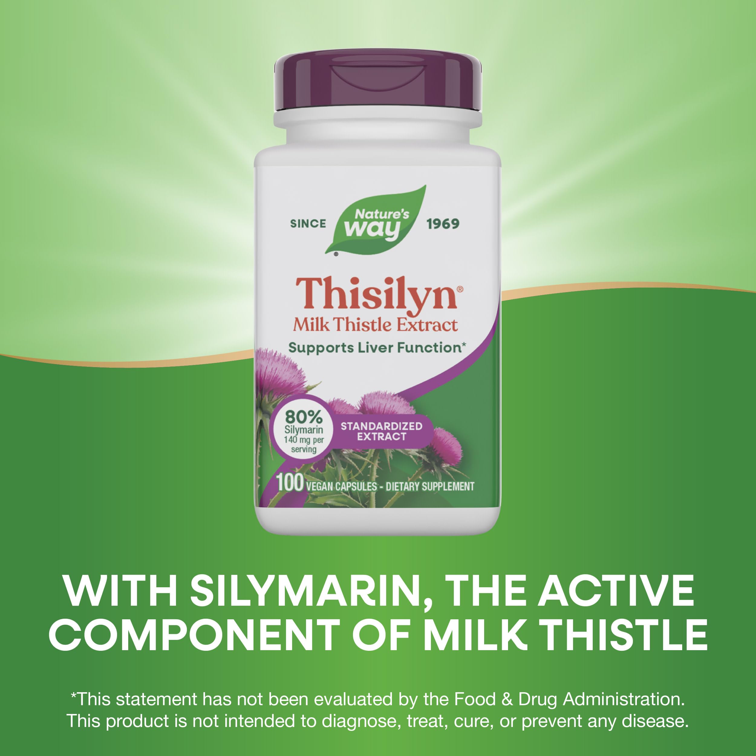 Nature's Way Thisilyn vegan gluten-free icon on packaging.