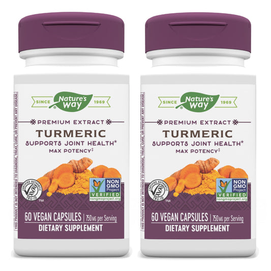 Nature's Way Turmeric Max Potency bottle pour highlighting joint support potential