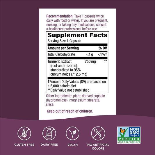 Nature's Way Turmeric Max Potency capsules close-up vegan friendly daily use