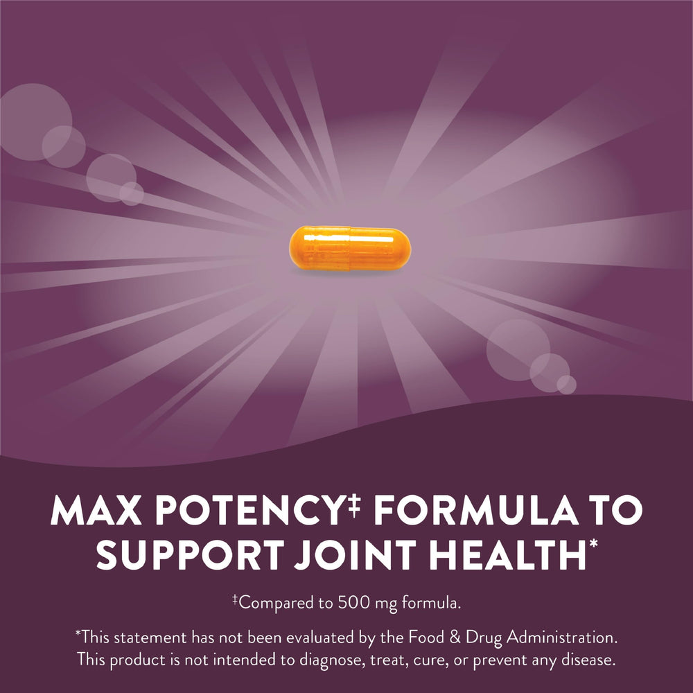 Nature's Way Turmeric Max Potency label showing 95% curcuminoids potency