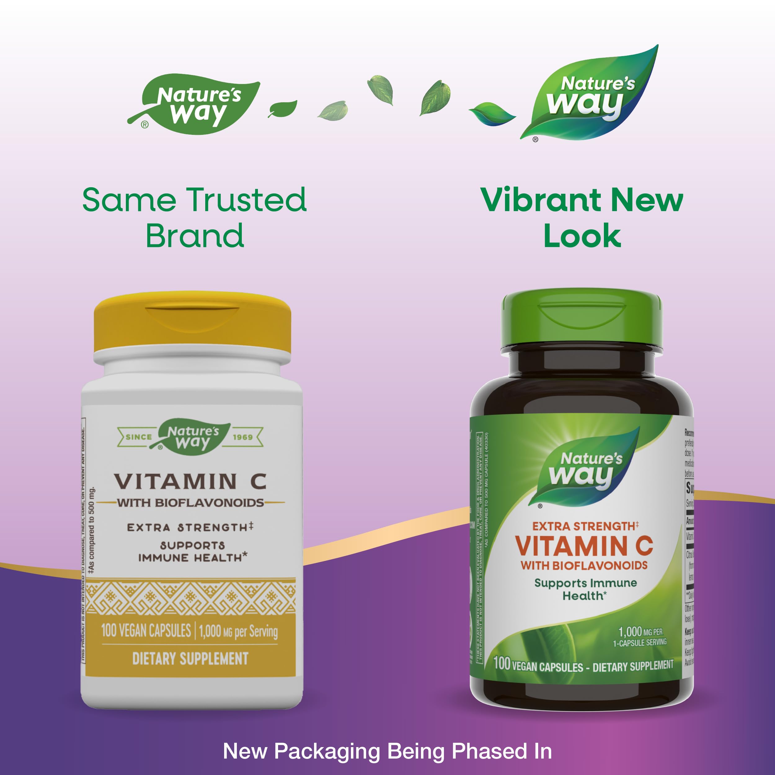 Nature's Way Vitamin C bioflavonoids label highlights potency.