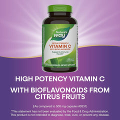 Ingredients section highlights citrus bioflavonoids in Nature's Way Vitamin C