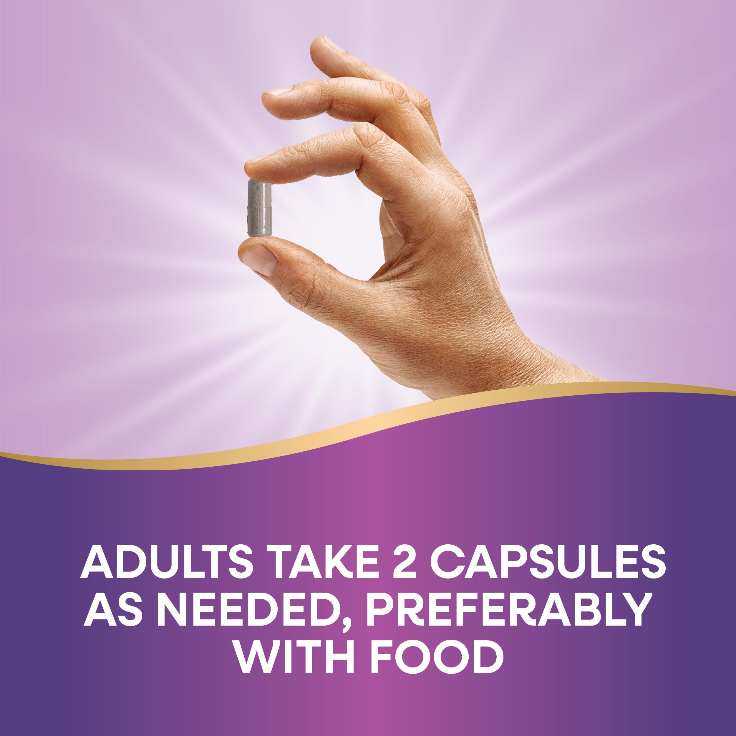 Two capsules shown as the daily serving for potential immune support