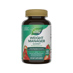 Nature's Way Weight Manager Gummy front label shows strawberry flavor and easy daily use.