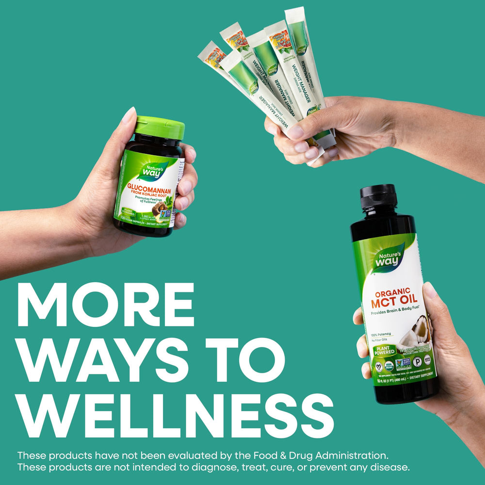 Nature’s Way Weight Manager packaging on kitchen counter for healthy routine